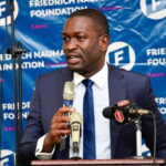 Nairobi Senator and embattled ODM SG Edwin Sifuna speaking at the Freedom Cafe at the FNF offices in Gigiri on March 6, 2026. Photo Sifuna